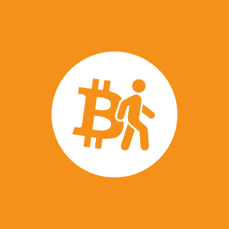 Round symbol — reversed on orange